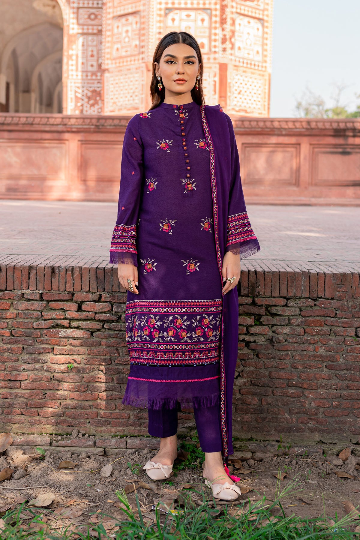 Terran - Salwa - Digital Printed & Embroidered Karandi main image 0