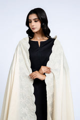 EMBROIDERED LAWN SHAWL