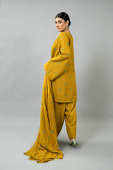 EMBROIDERED & SHEESHA WORK COTTON KARANDI 3 PCS (UNSTITCHED)