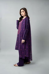 EMBROIDERED & SHEESHA WORK COTTON KARANDI 3 PCS (UNSTITCHED)