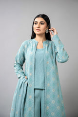 EMBROIDERED & SHEESHA WORK COTTON KARANDI 3 PCS (UNSTITCHED)