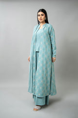 EMBROIDERED & SHEESHA WORK COTTON KARANDI 3 PCS (UNSTITCHED)