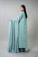 EMBROIDERED & SHEESHA WORK COTTON KARANDI 3 PCS (UNSTITCHED)