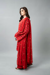 EMBROIDERED & SHEESHA WORK COTTON KARANDI 3 PCS (UNSTITCHED)