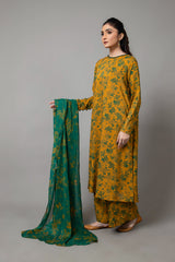 PRINTED LINEN 3 PCS (UNSTITCHED)