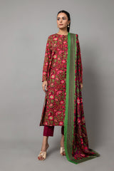 PRINTED SLUB KHADDAR 3 PCS (UNSTITCHED)
