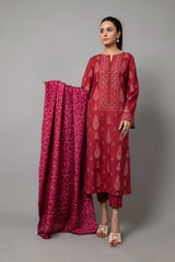 PRINTED SLUB KHADDAR 3 PCS (UNSTITCHED)