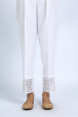 EMBROIDERED CAMBRIC TROUSER