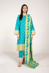 PRINTED SLUB KHADDAR 3 PCS (UNSTITCHED)