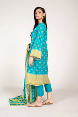 PRINTED SLUB KHADDAR 3 PCS (UNSTITCHED)