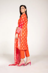 PRINTED SLUB KHADDAR 3 PCS (UNSTITCHED)