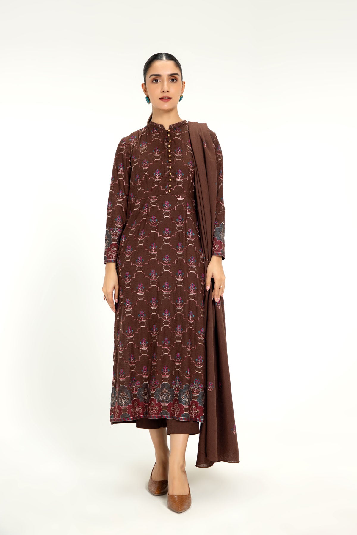 Terran - Salwa - Digital Printed & Embroidered Karandi