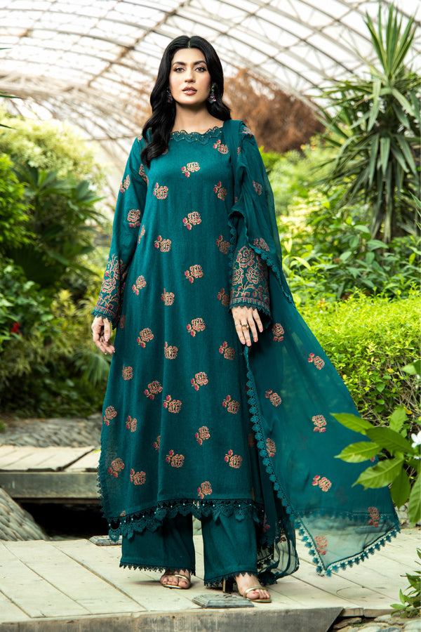 EMBROIDERED COTTON KARANDI  3 PCS (UNSTITCHED)