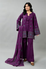 EMBROIDERED SLUB KHADDAR 3 PCS (UNSTITCHED)