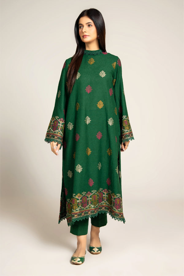 EMBROIDERED COTTON KARANDI  2 PCS (UNSTITCHED)