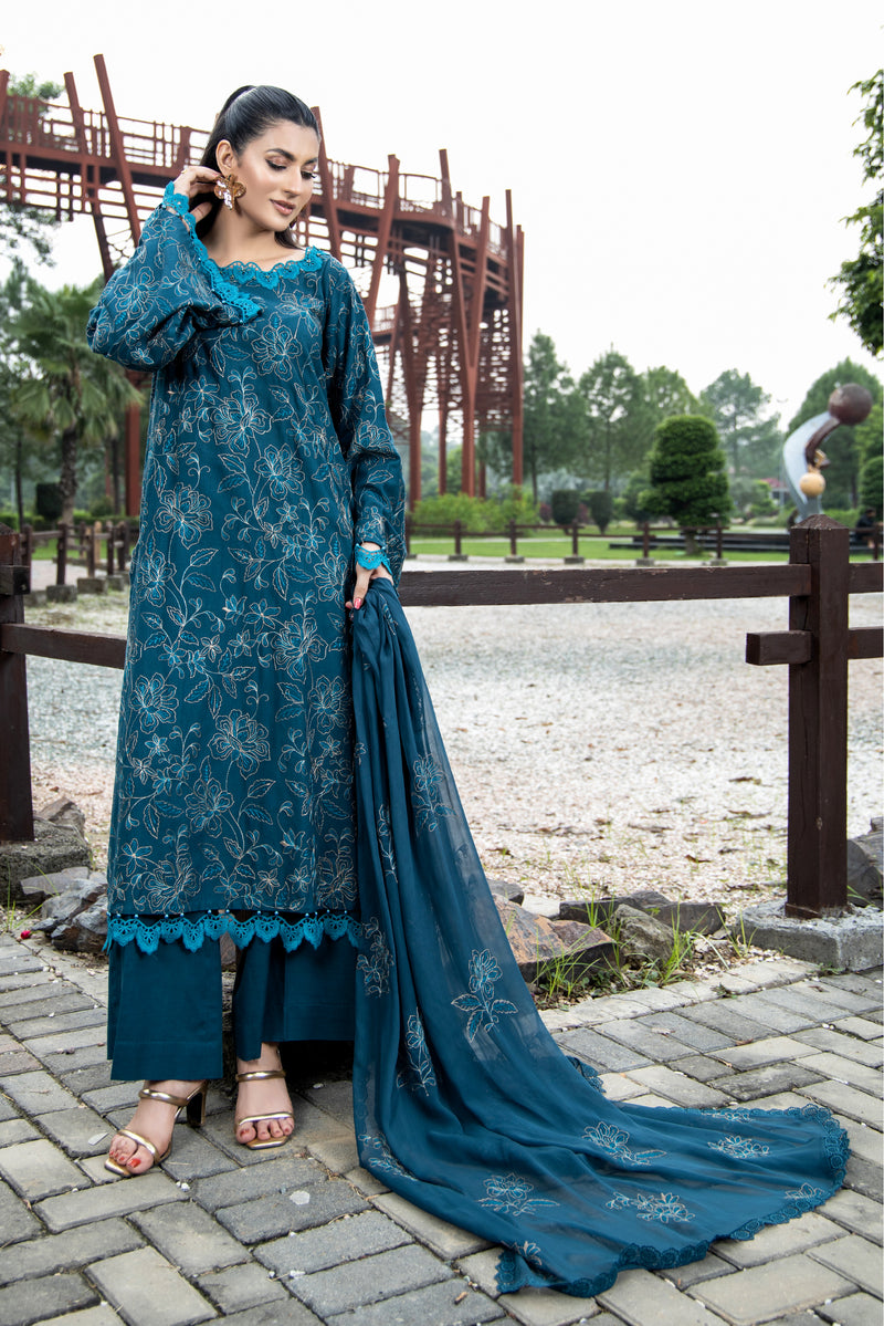 EMBROIDERED SLUB KHADDAR 3 PCS (UNSTITCHED)