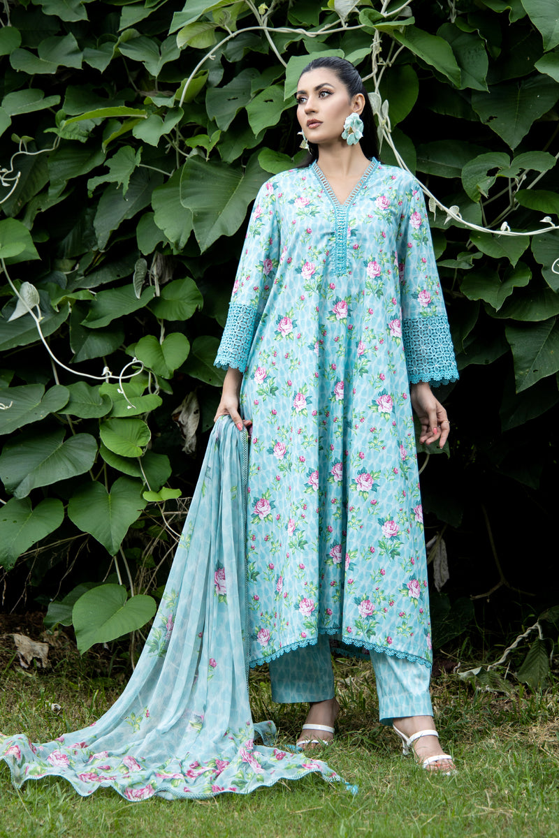 PRINTED CAMBRIC 3 PCS (UNSTITCHED)