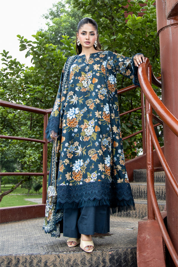 PRINTED SLUB KHADDAR 3 PCS (UNSTITCHED)