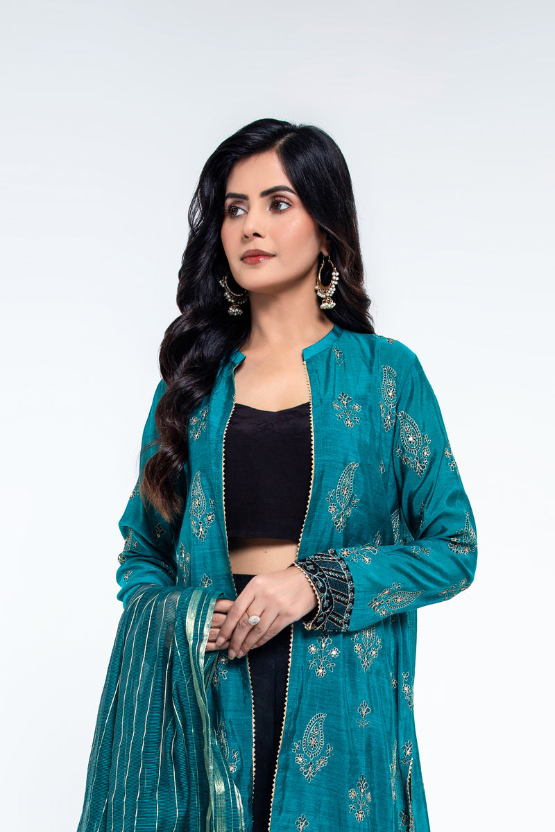 EMBROIDERED & EMBELISHED COTTON SILK 2 PCS (UNSTITCHED)