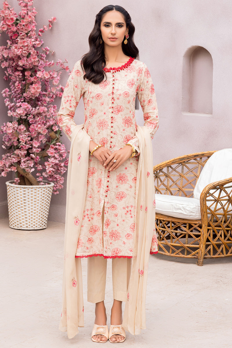 EMBROIDERED LAWN 3 PCS (UNSTICHED)