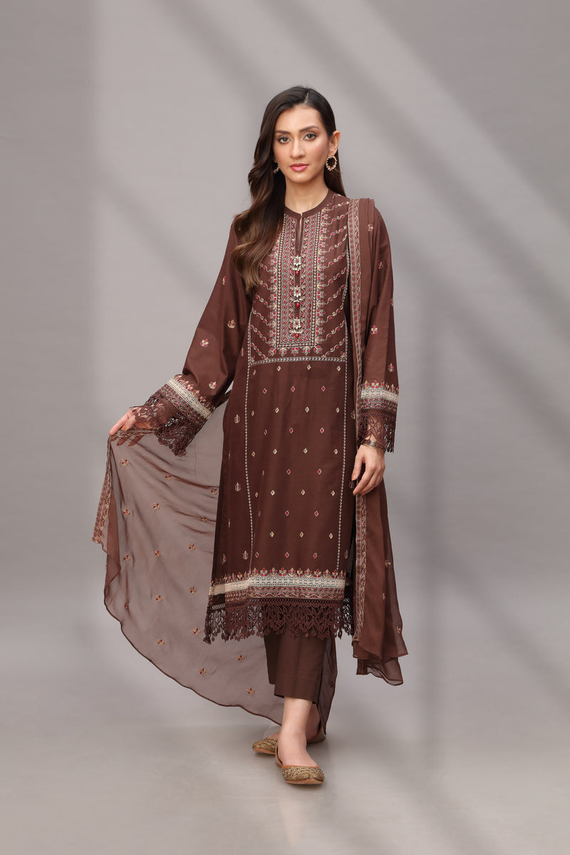 EMBROIDERED LAWN 3 PCS (UNSTICHED)