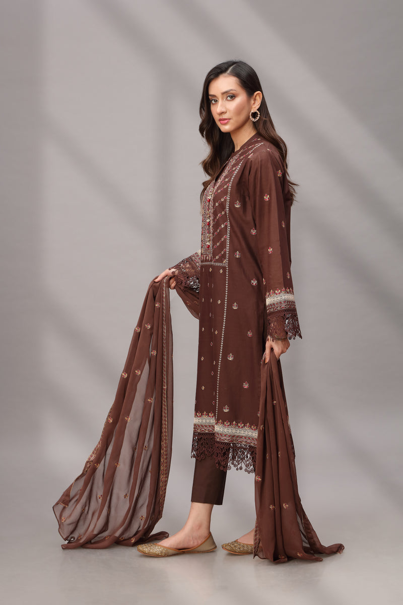 EMBROIDERED LAWN 3 PCS (UNSTICHED)