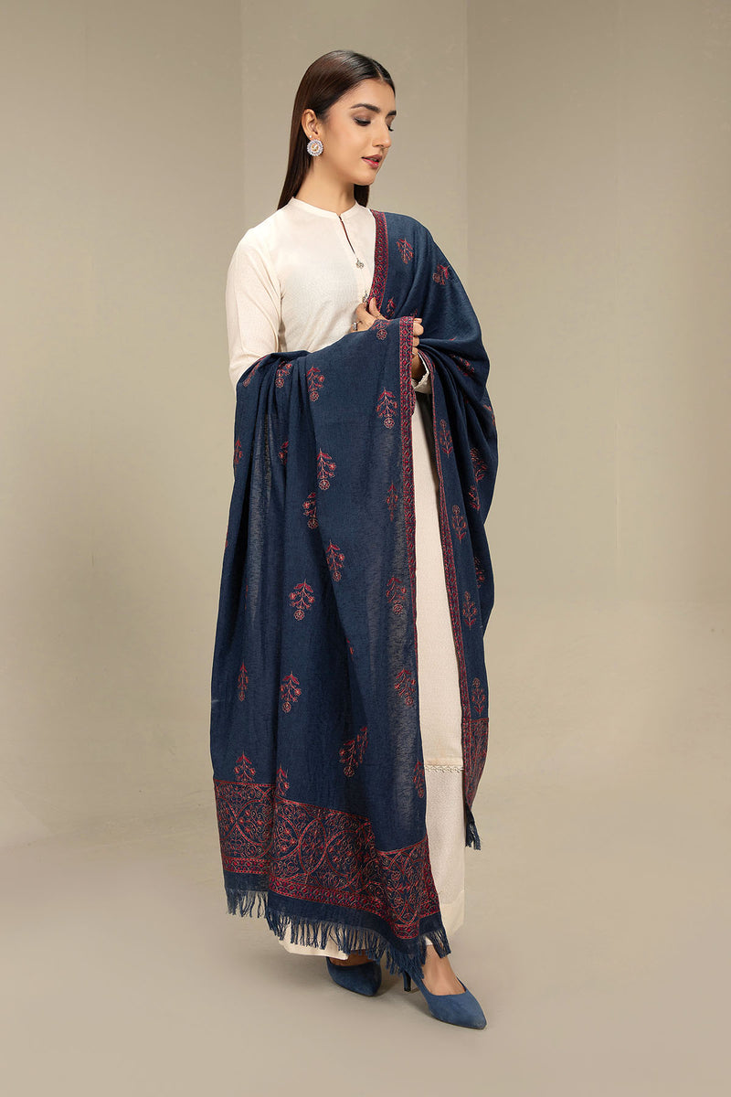 EMBROIDERED COTTON KARANDI SHAWL 1PCS