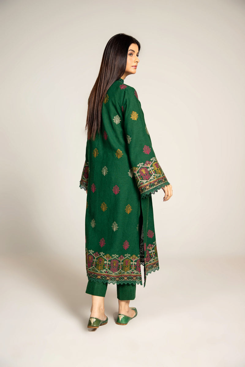 EMBROIDERED COTTON KARANDI  2 PCS (UNSTITCHED)