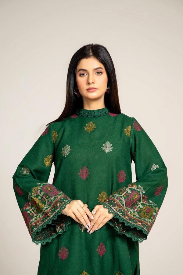 EMBROIDERED COTTON KARANDI  2 PCS (UNSTITCHED)