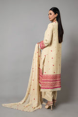EMBROIDERED COTTON KARANDI  3 PCS (UNSTITCHED)
