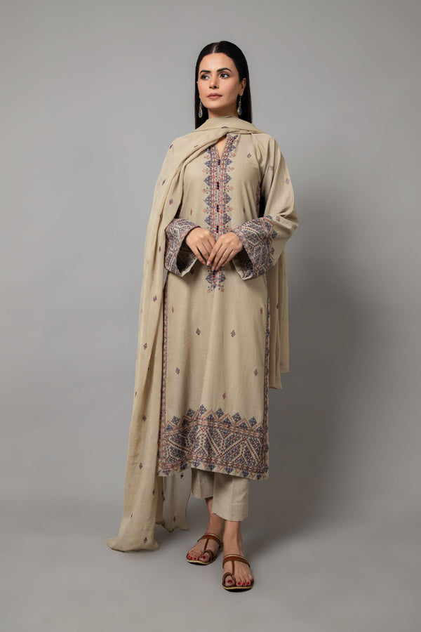 EMBROIDERED KARANDI LAWN 3 PCS (UNSTITCHED)