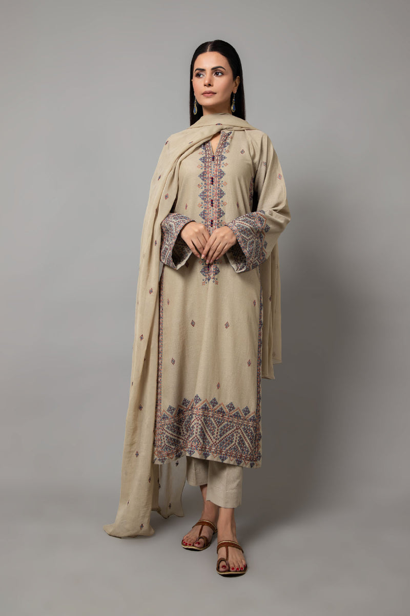 EMBROIDERED KARANDI LAWN 3 PCS (UNSTITCHED)
