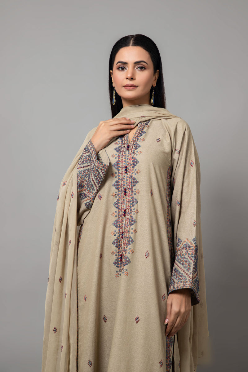 EMBROIDERED KARANDI LAWN 3 PCS (UNSTITCHED)