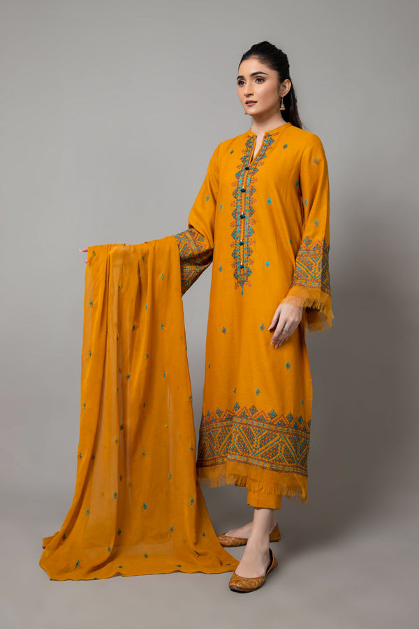 EMBROIDERED KARANDI LAWN 3 PCS (UNSTITCHED)