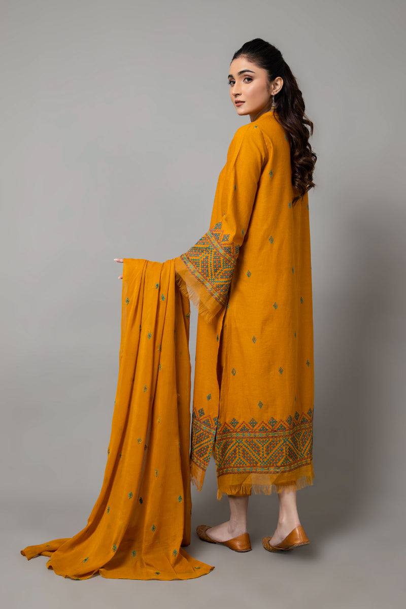 EMBROIDERED KARANDI LAWN 3 PCS (UNSTITCHED)