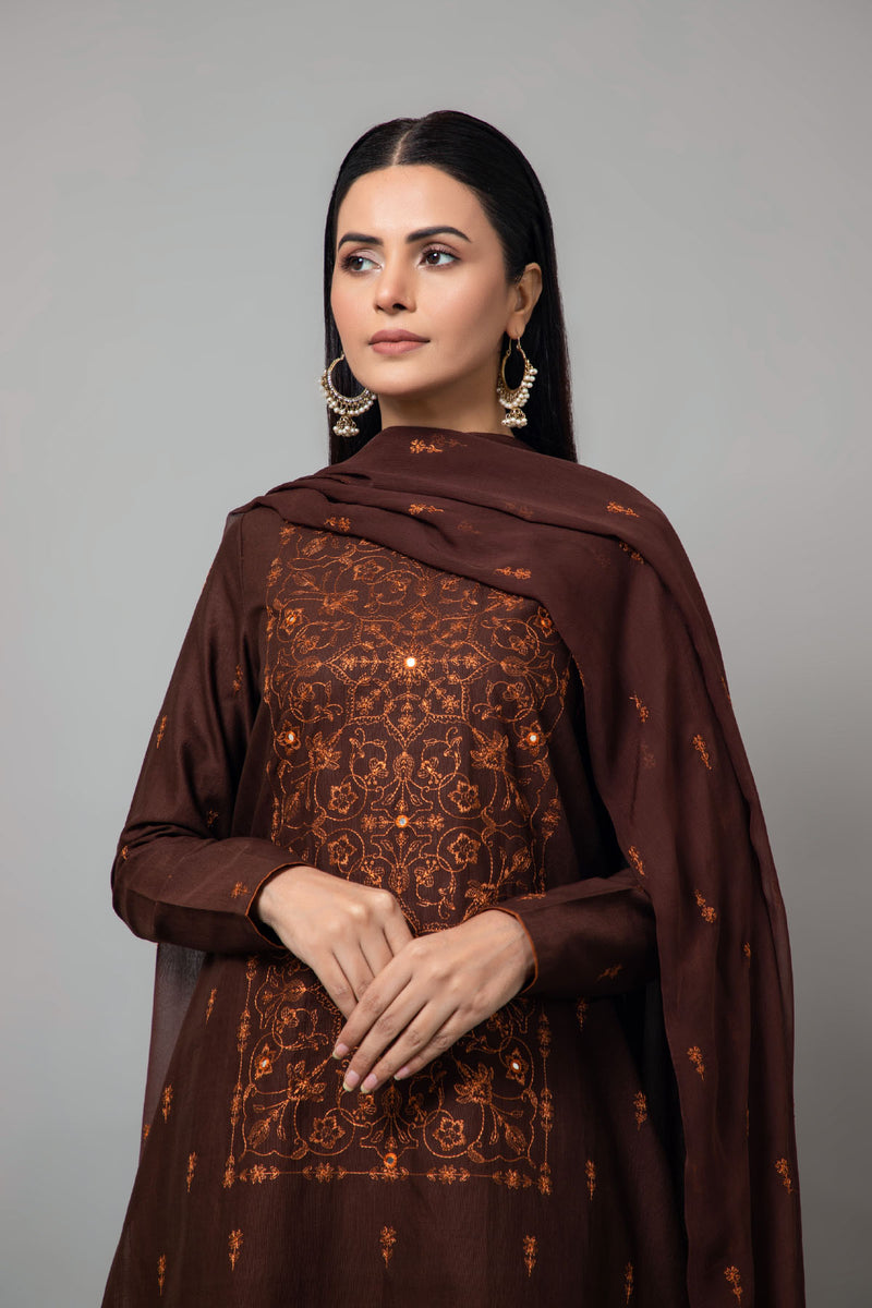 EMBROIDERED SLUB KHADDAR 3 PCS (UNSTITCHED)