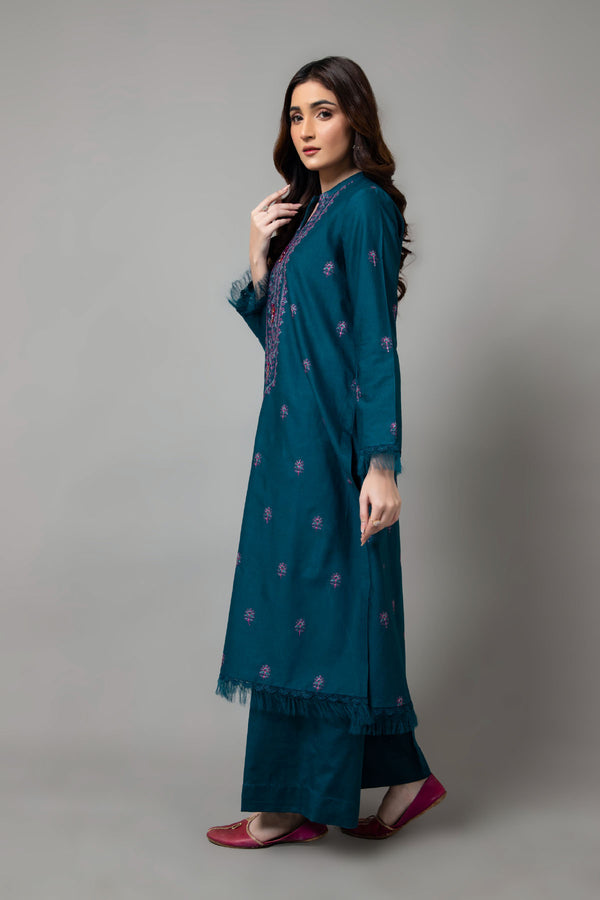 EMBROIDERED SLUB KHADDAR 2 PCS (UNSTITCHED)