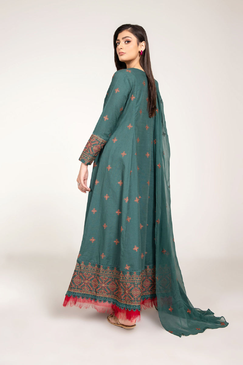 EMBROIDERED SLUB KHADDAR  3 PCS (UNSTITCHED)