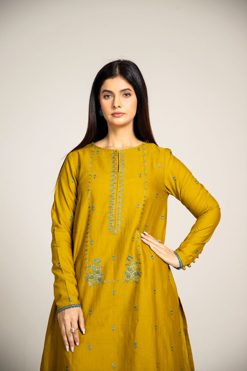 EMBROIDERED SLUB KHADDAR 2 PCS (UNSTITCHED)