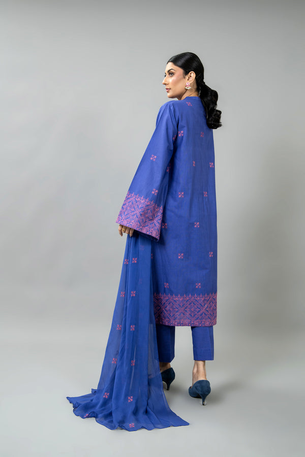 EMBROIDERED SLUB KHADDAR 3 PCS (UNSTITCHED)