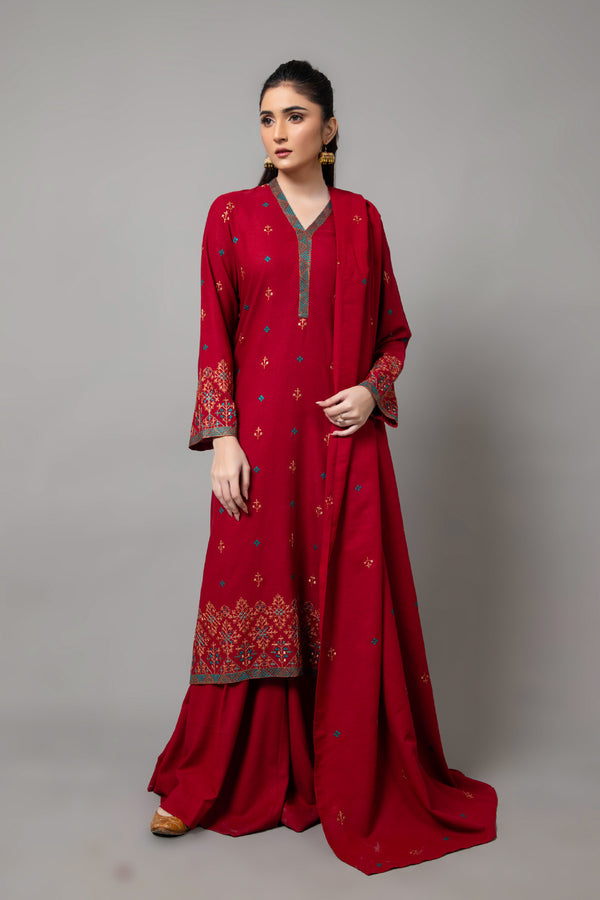 EMBROIDERED KARANDI LAWN 3 PCS (UNSTITCHED)