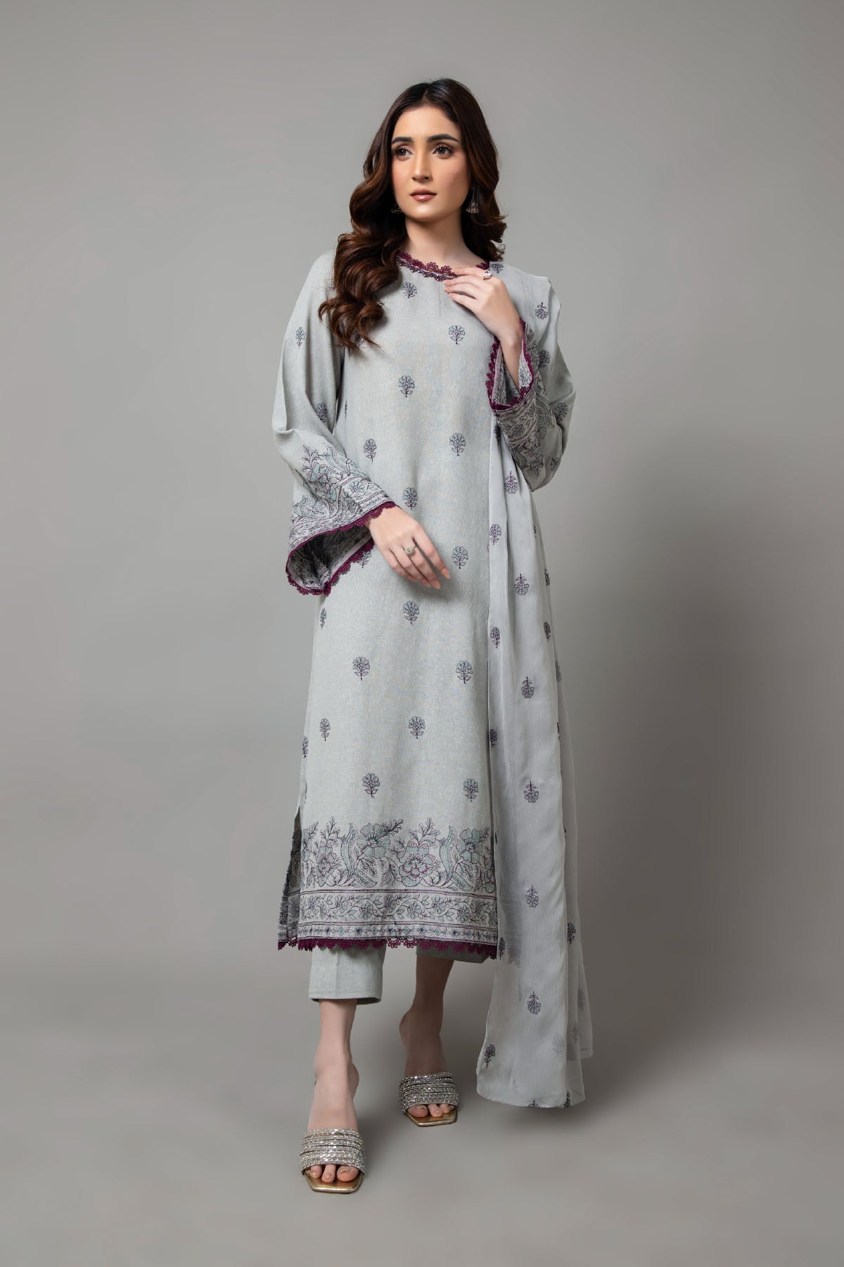 EMBROIDERED COTTON KARANDI 3 PCS (UNSTITCHED) – The Fabric Store Pakistan