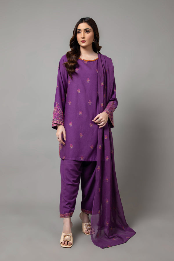 EMBROIDERED KARANDI LAWN 3 PCS (UNSTITCHED)