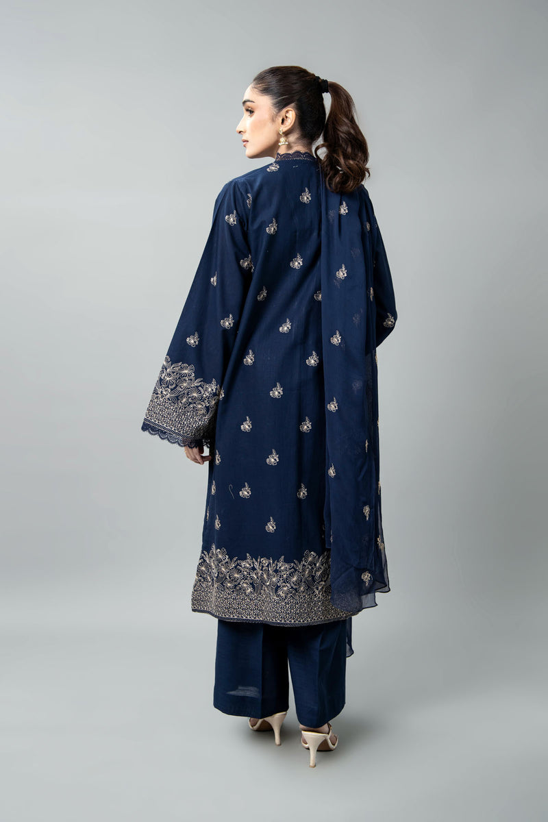 EMBROIDERED SLUB KHADDAR 3 PCS (UNSTITCHED)