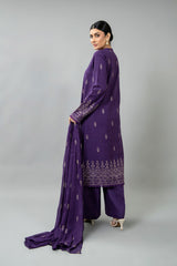 EMBROIDERED COTTON KARANDI 3 PCS (UNSTITCHED)