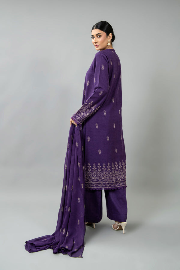 EMBROIDERED COTTON KARANDI 3 PCS (UNSTITCHED)
