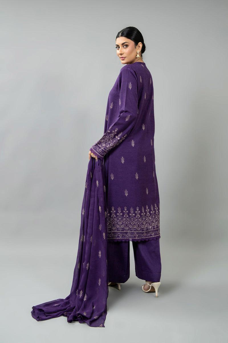 EMBROIDERED COTTON KARANDI 3 PCS (UNSTITCHED)
