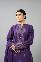 EMBROIDERED COTTON KARANDI 3 PCS (UNSTITCHED)