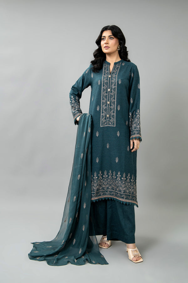 EMBROIDERED COTTON KARANDI 3 PCS (UNSTITCHED)