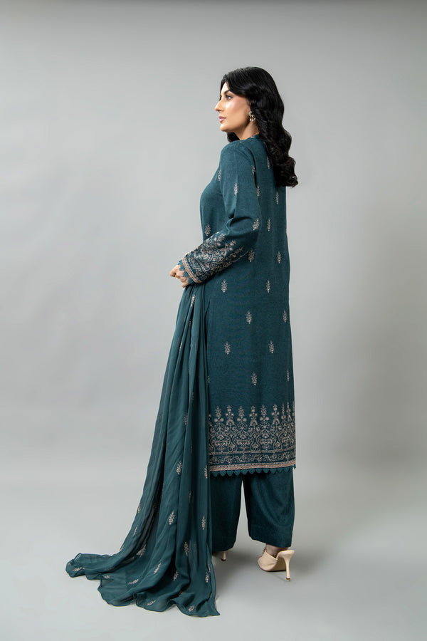 EMBROIDERED COTTON KARANDI 3 PCS (UNSTITCHED)